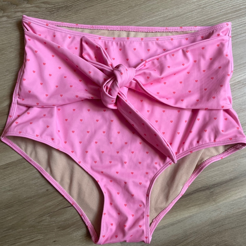 Kortni Jeane Medium Tie Front Bottoms Pink Hearts